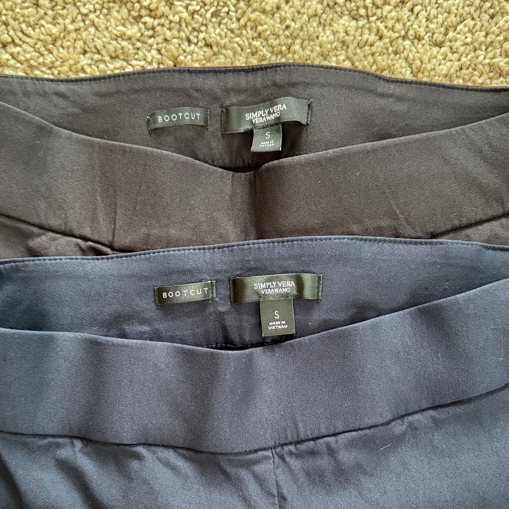 TWO Simply Vera Vera Wang Women's Bootcut Pants - Black and Navy Size Small - Picture 3 of 7